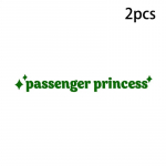 2tk Peegli kaunistuse kleebis Reisija Printsessi T&auml;he peegli kleebis Tahavaatepeegli auto vin&uuml;&uuml;lkaunistusega naljakas autokleebis 2pcs valge