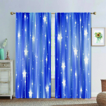 2 tk L&auml;ikiv Gradient Sinine Galaktika T&auml;hine Tr&uuml;kitud Kardinad Tunneliga Magamistoa Kontori K&ouml;&ouml;gi Elutoa &Otilde;ppetoa Akende Kaunistus 100W130H(CM)40x51in&Rod Pocket