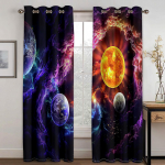 3D prindiga koomiks kosmos galaktika t&auml;hemustriga &otilde;huke poolvarjutav aknakardin lapsele, laste magamistuppa, elutuppa, kodukonks 100W130H(CM)40x51in&Hook