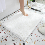 1 tk luksuslik &scaron;enillist vannimatt, pehme kohev vannitoamatt, superimav, paks ja libisemiskindel, masinpestav, vannitoa matid 430MMx610MM valge
