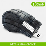 1-10 pakk etiketikassetiga &uuml;hilduv Brady M21-750-499 19,1 mm valge nailonist riideteip 3/4' BMP21-LAB/Plus etiketiprinteri jaoks