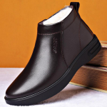 Meeste ehtsast nahast lumesaapad talveks keskealistele ja eakatele soojad saapad villavoodriga Integreeritud karusnahaga Isa eakate saapad 42 pruun