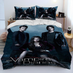 Uus film The Vampire Diaries voodipesukomplekt &Uuml;hekohaline Kaksik T&auml;issuuruses Kuninganna Kuningas Suuruses Voodikomplekt T&auml;iskasvanud Laps Magamistuba Tekikotikomplekt Kodutekstiil EU Twin 135x200cm