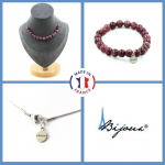 Pierres et Min&eacute;raux. Parure bijoux Bracelet Collier 15 Perles L&eacute;pidolite 8 mm. Chaine en Taille personnalisable.