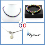 Pierres et Min&eacute;raux. Parure bijoux Bracelet Collier perles H&eacute;matite multicolore 8 mm. Taille personnalisable.