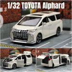 1/32 TOYOTA Alphard MPV Auto M&auml;nguasi Lastele Valatud Kaubik Mudel S&otilde;iduk Miniatuurne T&otilde;mmatava Mootoriga Heli & Valgus Kollektsioon Kingitus Poiss valge