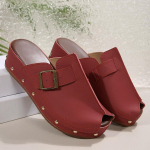 Uued suvised paksu tallaga kalasuusussid neediga kaunistatud rihma pandla paksu tallaga sussid 36 must