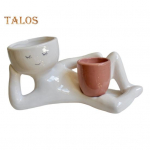 Laisk mees istutuspott vaigust lamav figuuriga lillepott drenaažiavaga lauapealne sukulent istutuspott sukulentidele kaktus siseruumides aia kaunistuseks A