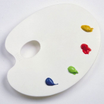 Palette Ovale - P&eacute;b&eacute;o - Plastique - Facile &agrave; nettoyer - Id&eacute;ale pour m&eacute;langer les couleurs - Outil essentiel valge