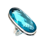 Natural Swiss Blue Topaz Gemstone 925 Sterling Silver Jewelry Ring Size 8 u1o00
