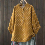 Kevadine puuvillane l&otilde;ng Retro s&auml;rk Naiste aluskraega tr&uuml;kitud pluus T&uuml;druk poolvarrukaga vabaaja mood top suvine one size