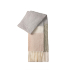 Kvaliteetne kontrastv&auml;rviline villane sall naistele - S&uuml;gis/Talv, Paks, Soe, Tuttidega disain 210*22CM with Tassel [85% Sheep Wool] gray