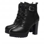 S&uuml;gisesed naiste platvormkingad Uued pluss sametist paksu kontsaga kontsaga poolsaapad naistele talvised soojahoidvad naiste l&uuml;hikesed saapad 35 must