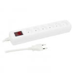 Bloc multiprise - ZENITECH - 6 prises T13 - Interrupteur - 1,5m - Blanc