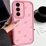 Fashion Bowknot Print pehme matt &uuml;mbris Samsung S25 Ultra S24 FE S23 Plus A16 A56 A36 A55 A26 A06 A15 A35 p&otilde;rutuskindel TPU objektiivi kaitsega telefoni kate Samsung A55 5G