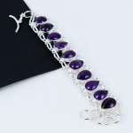 Looduslik Amet&uuml;st V&auml;&auml;riskivi K&auml;sitsi valmistatud 925 Sterling H&otilde;be K&auml;ev&otilde;ru, Amet&uuml;st K&auml;ev&otilde;ru Naisele, Unisex K&auml;ev&otilde;ru, Peokandmiseks Kingitus 8" lilla