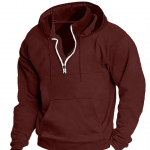 Uus kapuuts Paks vabaaja mantel Meeste tr&uuml;kitud lahtine kapuuts XL veinipunane v&auml;rv