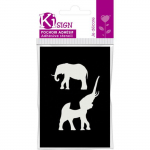 Pochoir Adh&eacute;sif - Elephant - 7x10 cm - Mixte - Adulte - 1 pochoir