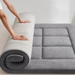 WTEMPO Magamistoa &Uuml;hiselamu &Uuml;he- ja Kahekohalised Inimesed Polsterdatud Tekk Lambavillane Madrats Talvine Paksenenud Soe Tatami Pl&uuml;&uuml;sist Padi 90*190cm hall