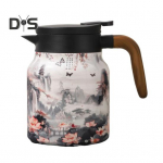 Vintage lilleline isoleeritud teekann 1000 ml mini-kuum kohvikann kontoriteekolb Sisseehitatud infuser Vesi-teekann joogikann termiline kohvikarahvin C