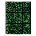 Yousheng 9 tk/komplekt K&uuml;&uuml;nisekleeps Fluorestseeruv efekt Pimedas helendav Hea nakkumine Helendav 3D Pimedas helendav Liblika Lille Liugur Manik&uuml;&uuml;riks 9pcs