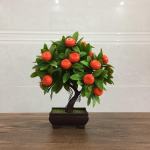 Kunstlik Puuviljadega Potipuu Bonsai Elutoa Lauaplaadi Kaunistus S&ouml;&ouml;gitoa Roheline Taim Kunstlille Kaunistus 25cm x 22cm kirss