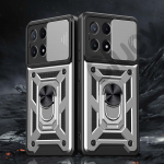 Xiaomi Mi Poco X6 Pro X6 5G kaamera p&otilde;rutuskindel soomus&uuml;mbris jaoks POCO M6 PRO 4G 5G C65 auto magnetilise hoidiku r&otilde;nga kaitsekate For Poco X6(5G) tumeroheline v&auml;rv