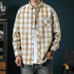 Ruuduline s&auml;rk Meeste avara rev&auml;&auml;riga top Design Sense vabaajas&auml;rk pikkade varrukatega jakk L