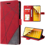 Coque pour xiaomi redmi note 13 5g (pas pour 4g) - coque &agrave; motif effet cuir &eacute;l&eacute;gant rouge