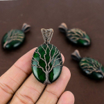 Green Labradorite Handmade Copper Wire Wrap Jewelry Pendant 2.17 p3c81