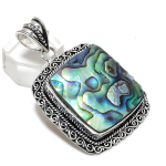 Abalone Shell Handmade 925 Sterling Silver Jewelry Pendant 2.17 p2f19