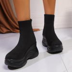 Naiste Mood Elegantne Saapad Pidu Disainer Seksikas Zapatillas Mujer Naiste Pahkluu Sokksaapad K&otilde;rged Kontsad Kingad Kleit Uus Talv 41 black