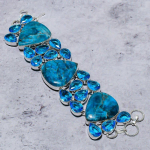 Neon Blue Apatite, Blue Topaz 925 Sterling Silver Bracelet 8 c0n91