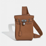 2025 Uus Unisex Pealmine Kiht Lehma Nahast Rinnakott &Otilde;lakott Ehtsast Nahast Seljakott Lukuga Riputatava Kaunistusega 17 x 8 x 27CM+silver buckle kuldpruun v&auml;rv