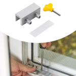 Sliding Window Lock Kids Windows Blocker Home Security, Professional, with Key Easy to Install Silver Single Hole