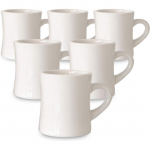 Originaalne 11oz kreemikas Diner kohvitasside komplekt - Keraamilised tassid Suurep&auml;rane k&ouml;&ouml;gikomplekti, reisimise ja kuuma tee jaoks, Retro Waffle House Farmhouse 6 Count (Pack of 1) kreemikas