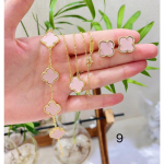 4-osaline ehtekomplekt Uus &Otilde;nnelik Nelileheline Ristik K&auml;ev&otilde;ru Kaelakee K&otilde;rvar&otilde;ngaste Komplekt