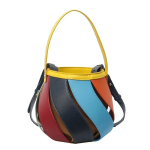 Ainulaadne &uuml;he &otilde;larihmaga crossbody kott, uus disain, ni&scaron;&scaron;, vikerkaarev&auml;rviline, kontrastne, geomeetriline lapitehnika, &auml;mbrikujuline, silindrikujuline kott yellow