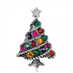 Moekas naiste j&otilde;ulupuu pross, sulamist teemandiga naastudega kivikivist rinnakorv, lillega aksessuaar j&otilde;ulupross 3.0*4.6cm