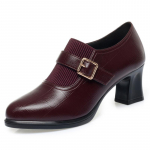 S&uuml;gismood Mugavad S&uuml;gava Sissel&otilde;ikega Pehmest Nahast Kingad Naiste Pumbad 2025 Kevad Plokk-kontsad Kingad Kontorisse Ema Modell Igap&auml;evaseks 40(Foot25cm)