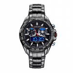 Meeste LED digitaalkell Spordikellad Mehed Roostevaba Teras S&otilde;jaline Veekindel K&auml;ekell must