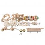 Praktiline toode 8-osaline komplekt Papagoi n&auml;ss m&auml;nguasi lind m&auml;nguasi palkide kiikredel Puidust helmed keerdtrepp One Size