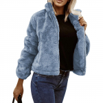 Naiste vabaaja mood, seisva krae t&otilde;mblukk, &uuml;hev&auml;rviline pehme jakk XL