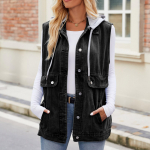 Naiste Fashion Trend Denim Vest Varrukateta vest taskutega Teksajakk S