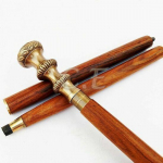 Disainer Messing Viktoriaanlik K&auml;epide Puidust Vanaaegne Stiil Jalutuskepp Kepp Antiikne M aero