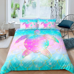 Mereloomade tekikottide komplekt Kilpkonnapildiga Voodipesukomplektid Kuninganna suurus 3D Suurep&auml;rane luksuslik teki kattekomplekt Mereliigi tekikatte 140x200cm 3pcs