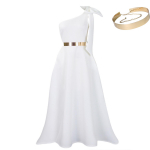 C8613 Elegantne Euroopa ja Ameerika Suvine &Uuml;he&otilde;laline Kaelapaelaga Pikk &Otilde;htukleit XXXL