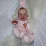 Pehme puudutusega 20'' 50cm riidest kehaga taass&uuml;ndinud nukk Harper, realistliku v&auml;limusega, &otilde;nnelikult naeratav, simulatsioon beebinukk, armas, elutruu taass&uuml;ndinud nukk lastele m&auml;ngumaja m&auml;nguasjaks cloth body