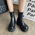 Naiste Platvormi Pahkluusaapad K&otilde;rged Kontsad Kingad Talvine Disainer Uus 2025 Trend Vabaaja Gooti Chelsea Saapad Mood Chaussures Femme 35 must