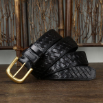 Meeste trendikas retro- ja moodne rihm, esimene kiht puhtast karjanahast kootud nahast messingist pannal, kootud teksarihm 125cm